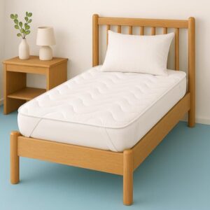 THIN WATERPROOF SINGLE MATTRESS TOPPER WITH ELASTIC BANDS (195 X 85 CM)